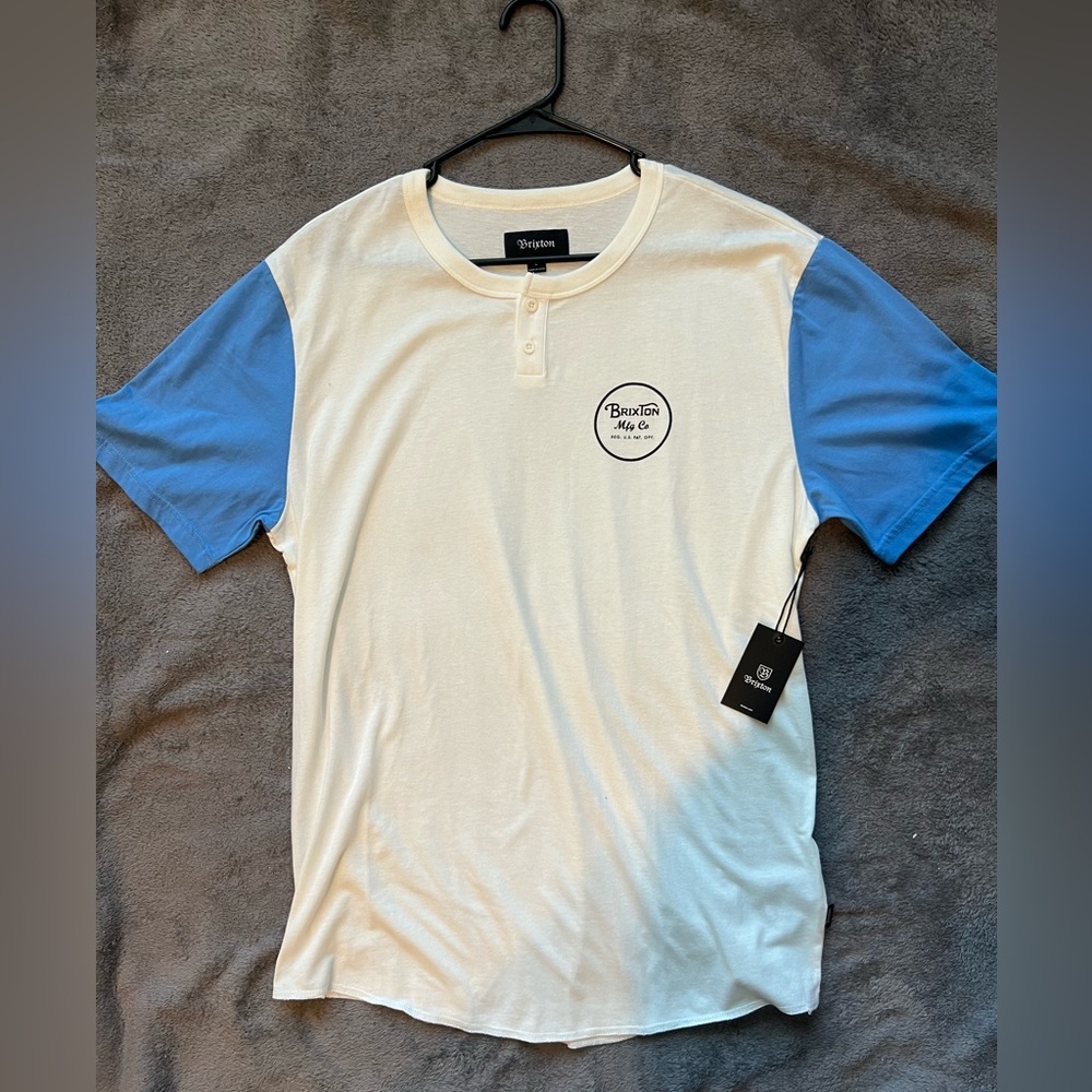 Brixton Men's Wheeler Short Sleeve Henley Knit Tee (L)